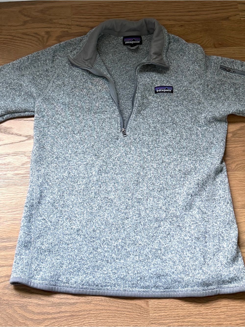 Patagonia Women’s Better Sweater Heather Grey Quarter-Zip Fleece Pullover - Picture 2 of 4
